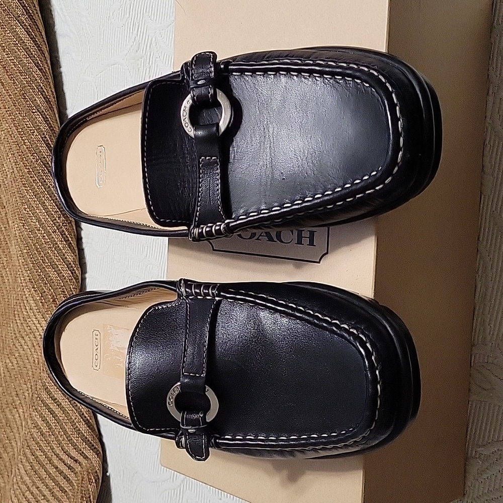 Coach Leone Calf Mules  Black